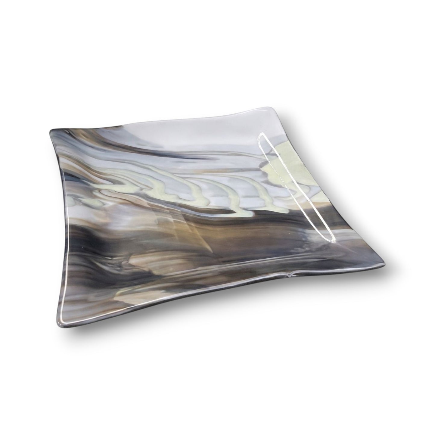 Custom-Made Glass Fused Square Plate