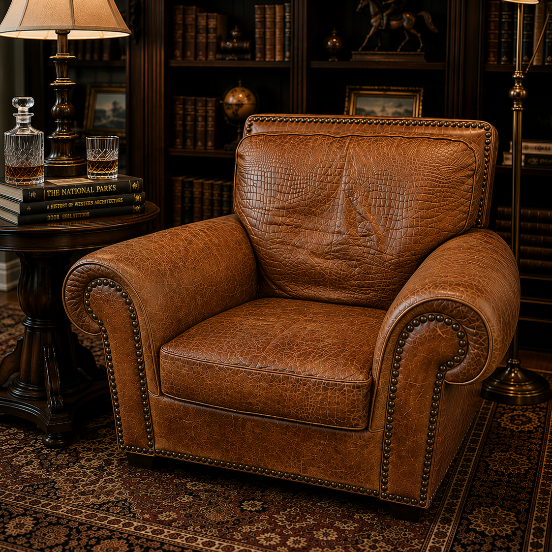 Oversized English-Style Club Chair