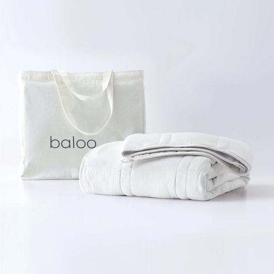 Weighted Blanket Throw - Pebble White - 12lbs