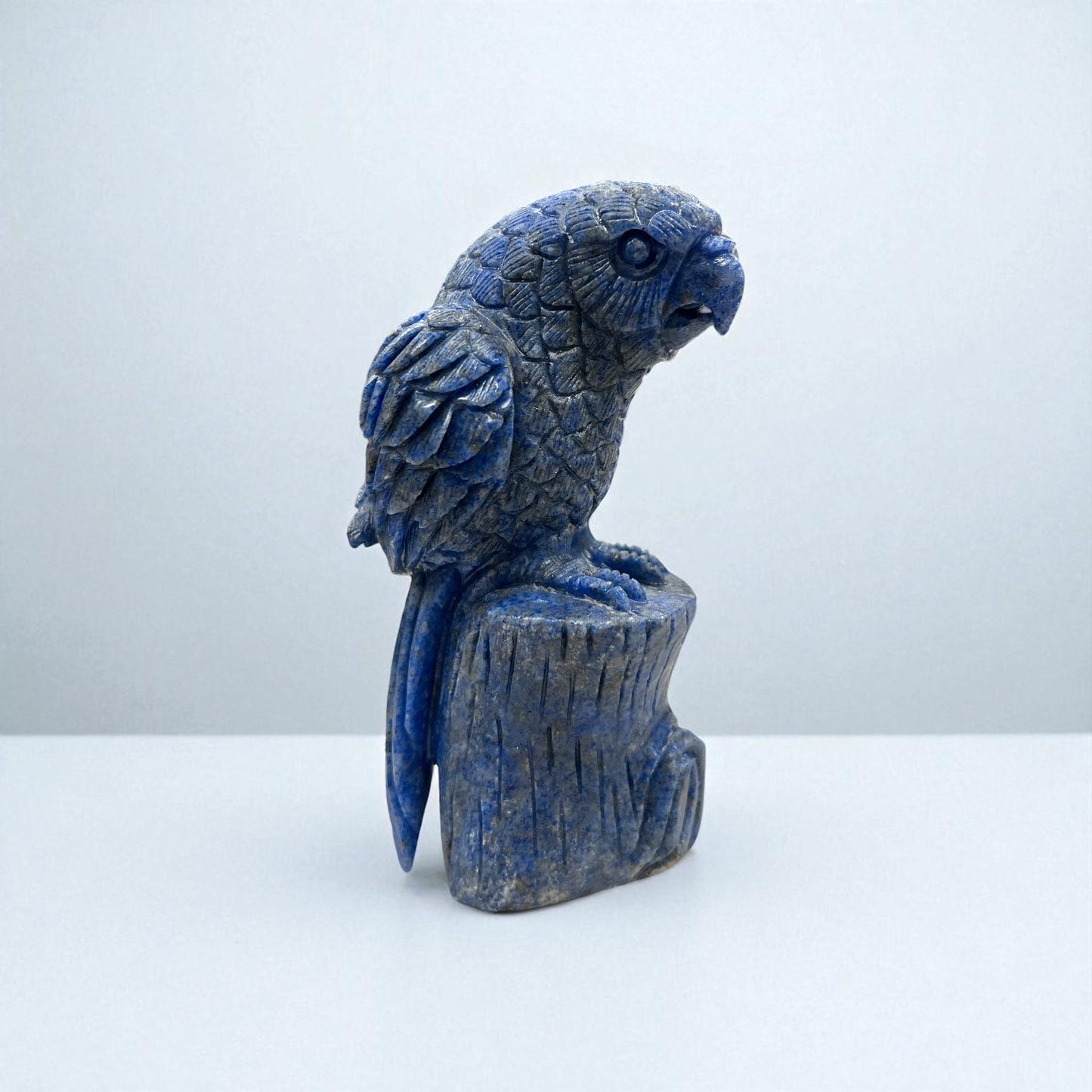 2.4" Natural Lapis Parrot Gemstone Carving