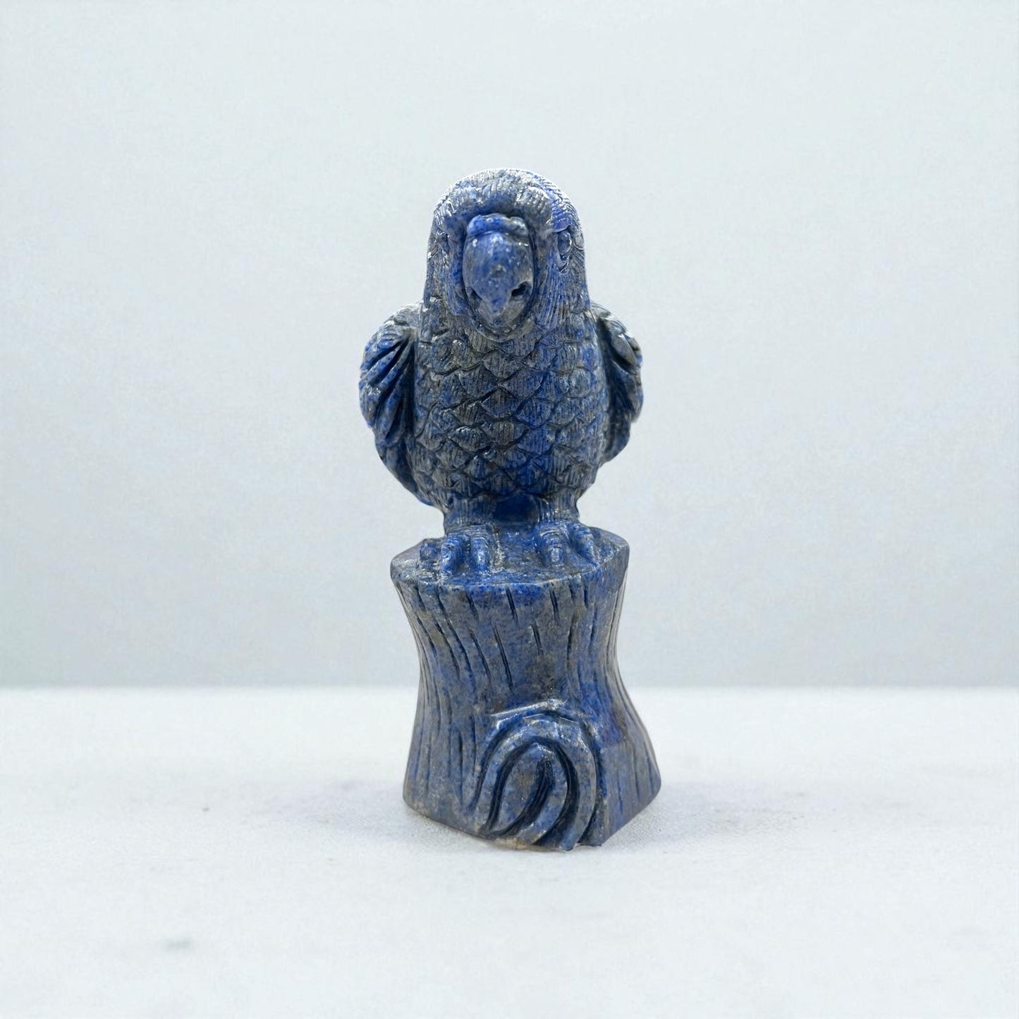 2.4" Natural Lapis Parrot Gemstone Carving