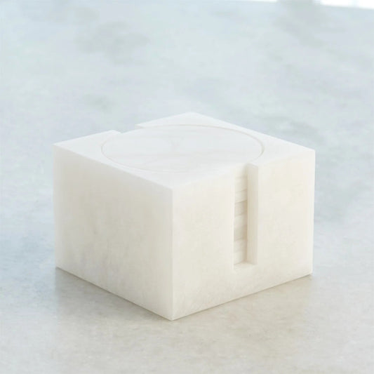 Alabaster Coasters w/Holder - Set of 8