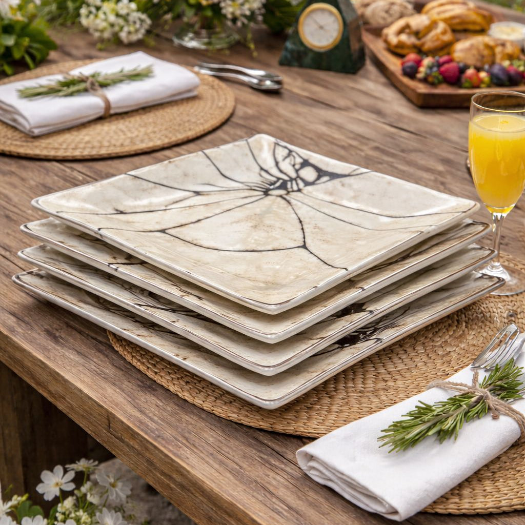 Custom-Made Glass Fused Plates (Set of 4)