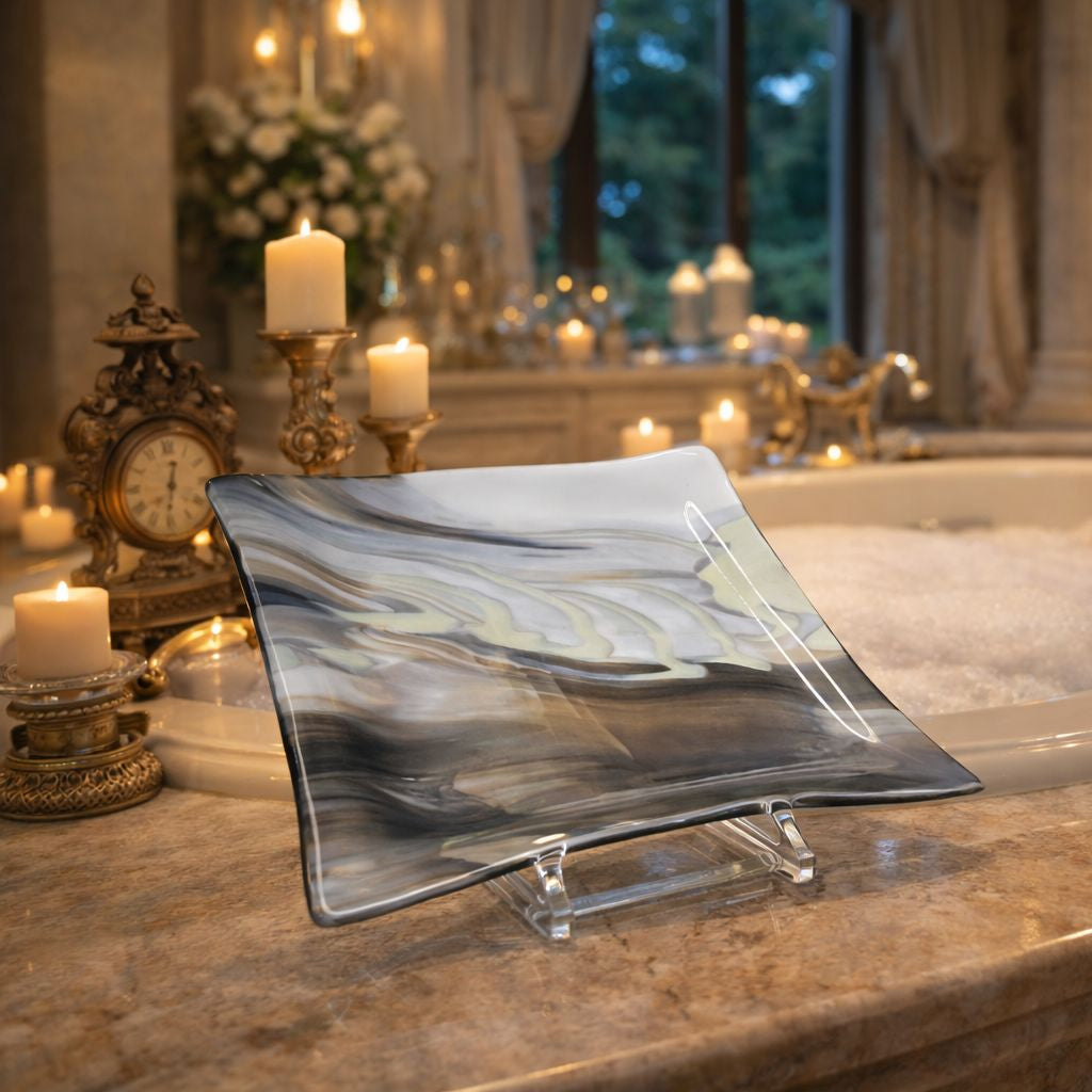 Custom-Made Glass Fused Square Plate