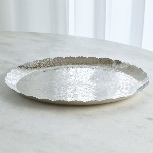 Hammered Round Tray - Nickel