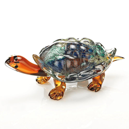 Firestorm Murano Style Art Glass Turtle