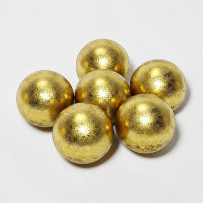 Recycled Glass Balls - Set of 6 - Gold