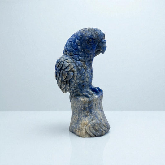 2.4" Natural Lapis Parrot Gemstone Carving