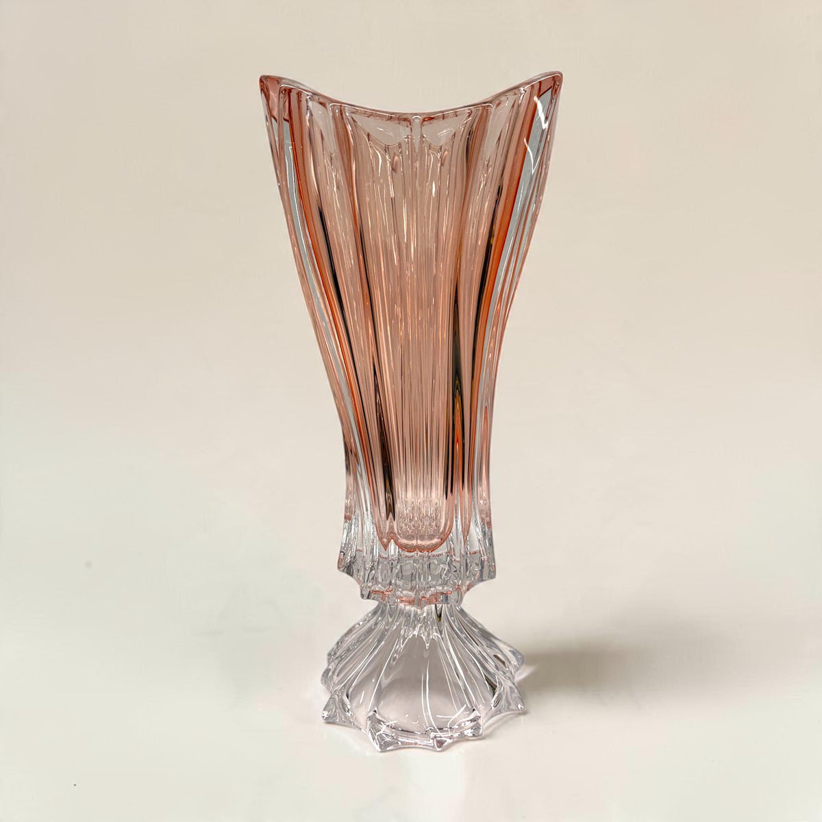 Pink Bohemian Crystal Footed Flower Vase