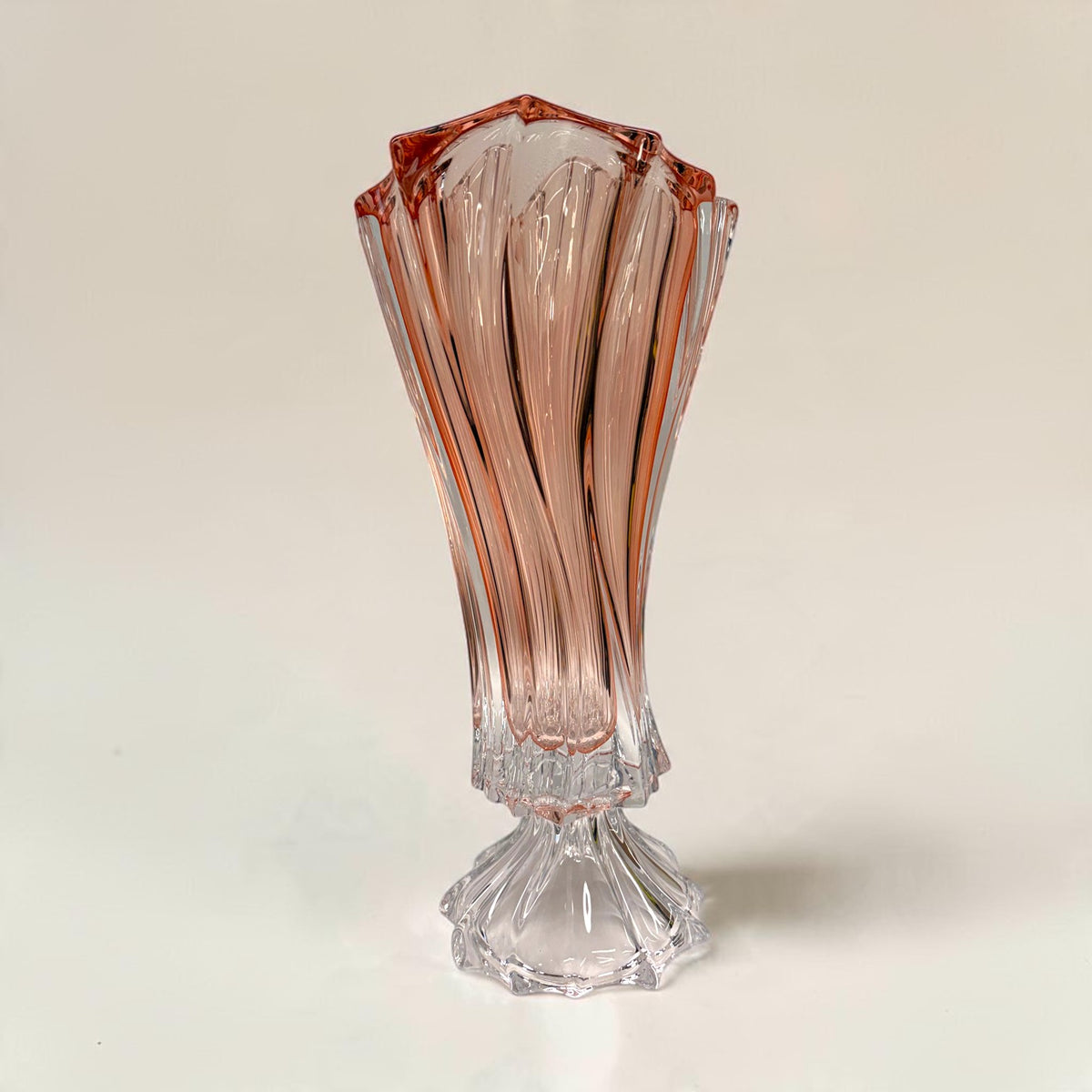 Pink Bohemian Crystal Footed Flower Vase