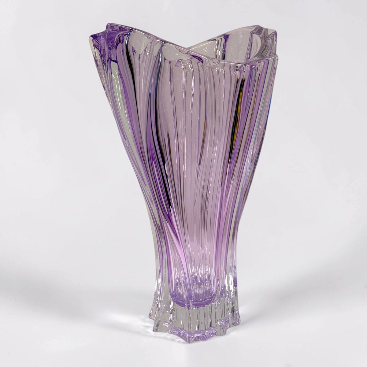Purple Bohemian Crystal Flower Vase