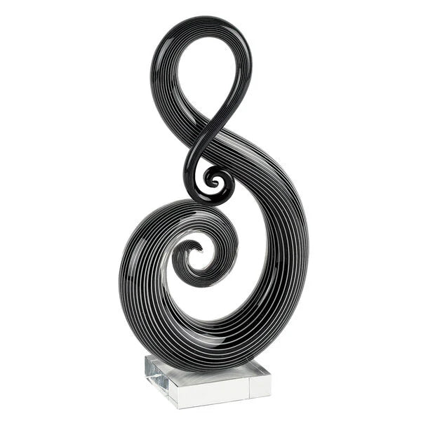 The Note - Black & White Murano Style Art Glass