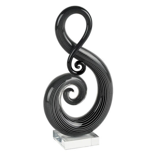 The Note - Black & White Murano Style Art Glass