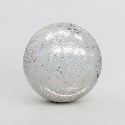 Paper Mache Silver Leaf Orb - 6"