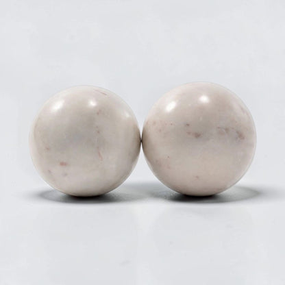 White Marble Spheres - Set of 2