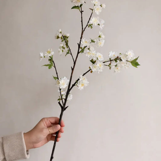 37” Artificial Cherry Blossom Branch - Soft White