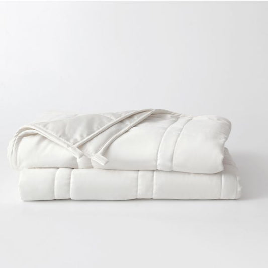 Weighted Blanket Throw - Pebble White - 12lbs