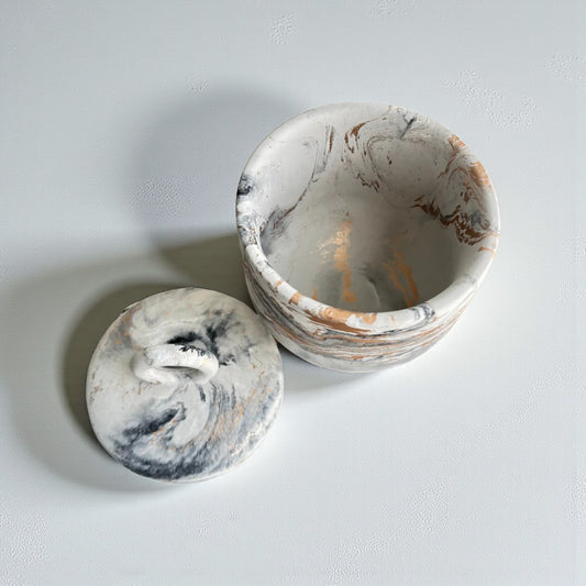 Calista Concrete Vessel - Black Fusion Marble
