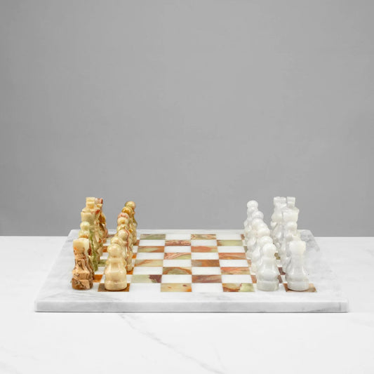 Green Onyx Hand-carved Chess Set