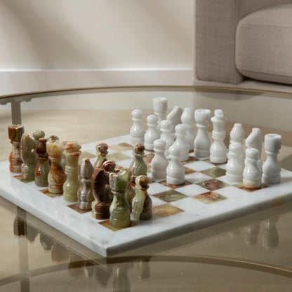 Green Onyx Hand-carved Chess Set