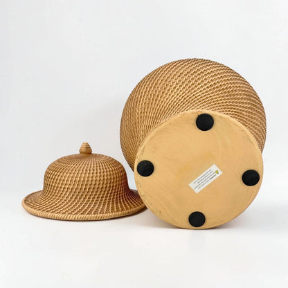 16.5" Faux Wicker Polyresin Ginger Jar