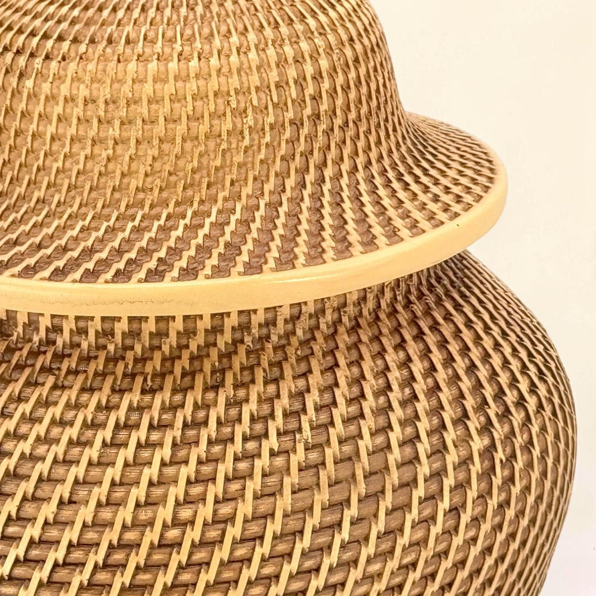 12" Faux Wicker Polyresin Ginger Jar
