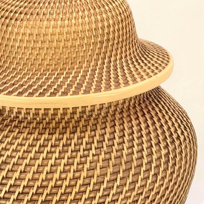 12" Faux Wicker Polyresin Ginger Jar