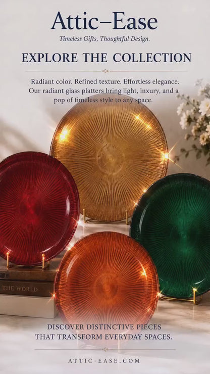 Noel Glass Platter - Orange Glitter