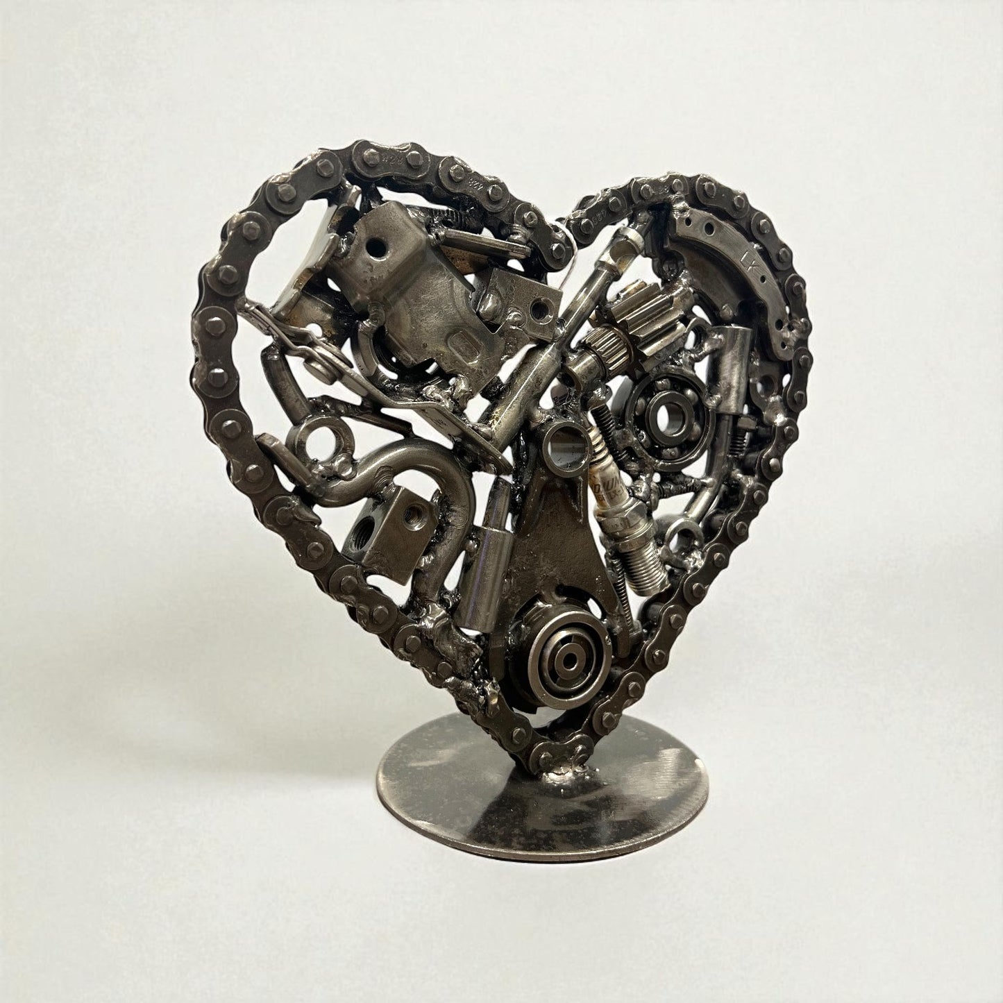 8" Heart Recycled Metal Art